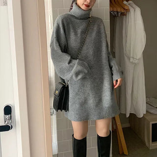 Turtleneck knit dress
