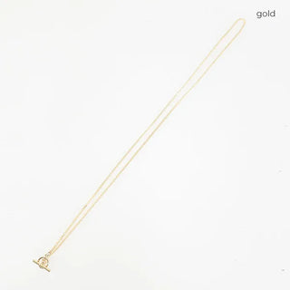 Long chain buckle necklace