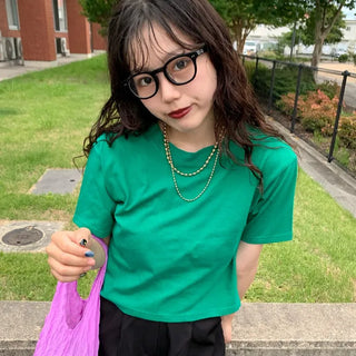 colorful cherry bomb crop t