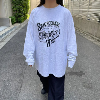Oversized Lettering Long T-Shirt