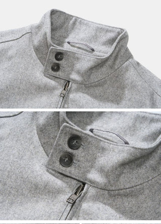 [Monterest] Wool Blend Stand Collar Harrington Jacket