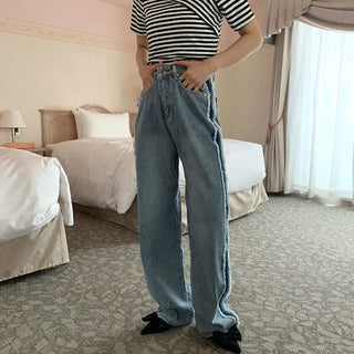 Line Point Wide Denim Pants