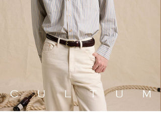 [CULTUM] Striped Pocket Work Shirt