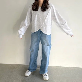 Slit sweatshirt