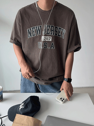 New Jersey Pigment Oversized 1/2 T-shirt