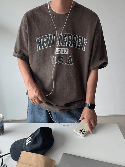 New Jersey Pigment Oversized  T-shirt