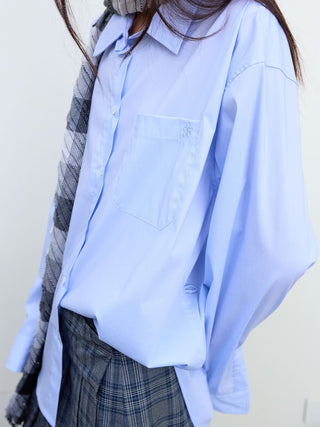 [NeverSeez] Lustrous Cotton Blend Shirt