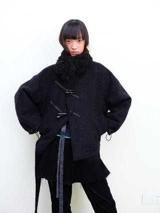 [NeverSeez] Boucle Toggle Short Coat