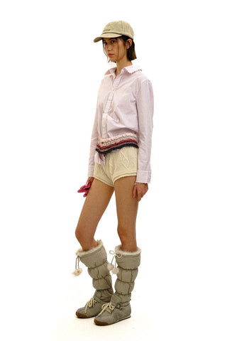 [Moromoro2] Cable Knit Shorts