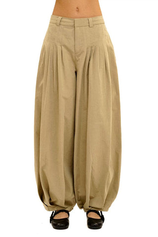 [Moromoro2] Cotton Pleated Tapered Wide  Pants