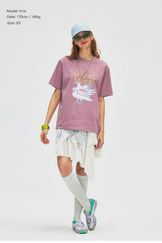 [Monterest] Washed Peace Dove Print T-Shirt