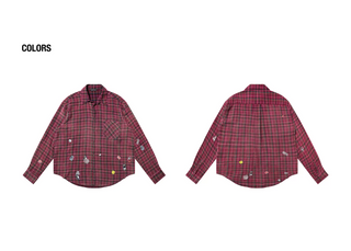 [MASONPRINCE] Sticker Series Ombre Plaid Shirt