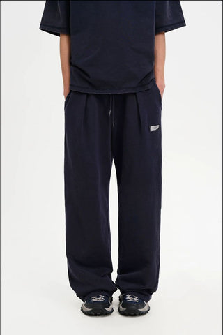 [MASONPRINCE] Cotton Pleated Wide Leg Sweatpants