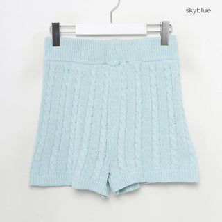 Cable knit shorts