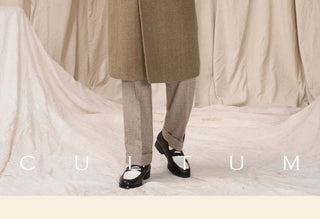 [CULTUM] Heavyweight Wool Herringbone Polo Coat