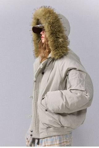 [Monterest] N2B Hooded Down Jacket with Fur Trim