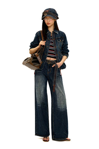 [Moromoro2] Washed Denim Fringe  Collection