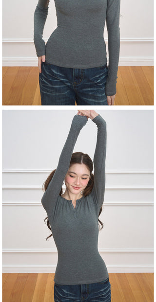 [NECY] Solid Basic Henley
