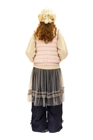 [Moromoro2] Lace Trim Hooded Down Jacket /  Vest