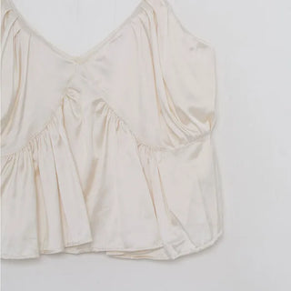 Shirred satin top