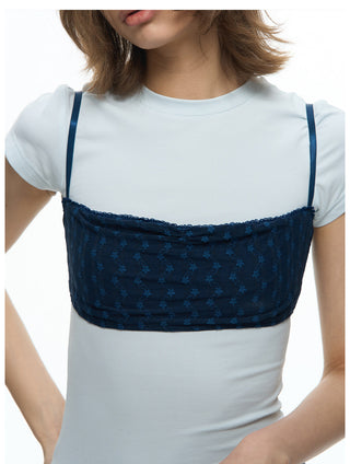 [NECY] Floral Lace Bralette Crop Top (2color)