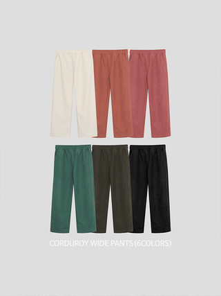 Steady Fleece-Lined Corduroy Wide Pants