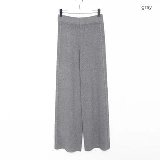 Knit wide-leg pants