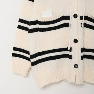 Striped Hooded Cardigan