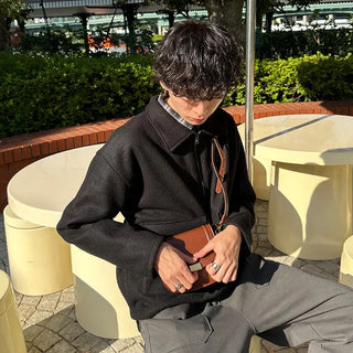 Reverse-opening zipper collar jacket