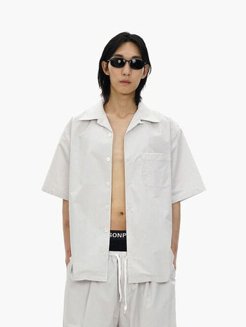 [MASONPRINCE] Salt-shrunk Stripe Shirt