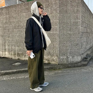 Plain hooded parka