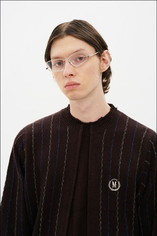 [MASONPRINCE] Retro Striped Layered Knit Sweater