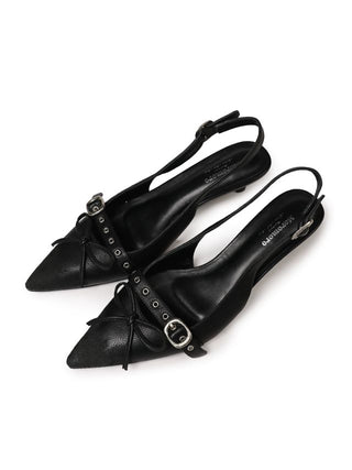 [moromoro2] Leather Bowknot Sandals
