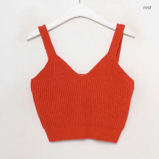 Cropped knit bustier