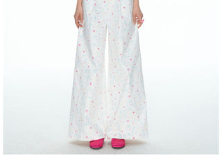 [NECY] Heart Cat Printed Wide Pants