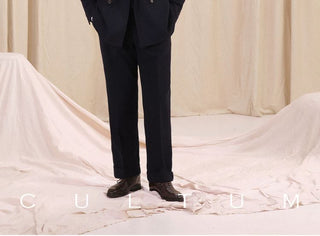 [CULTUM] Herringbone Peak Lapel Double Breasted Suit