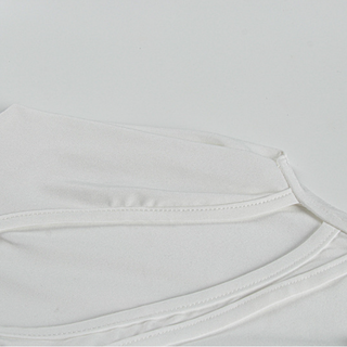 Long sleeve hollow out irregular solid cut out mini dress