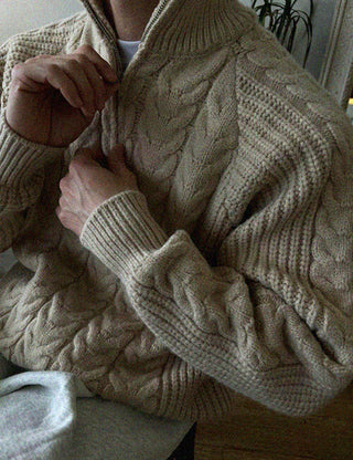 Art Cable Half-Zip Knit (4 colors)