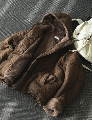 Hooded Jar Wool Quilted Jumper (5 colors)