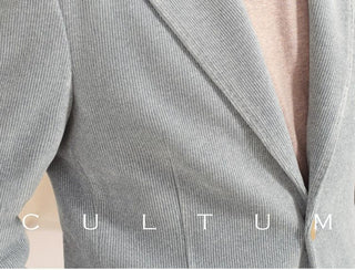 [CULTUM] Knitted Corduroy Blazer