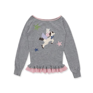 [Moromoro2] Boat Neck Ruffle Hem Wool  Sweater