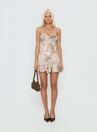Call Me Instead Halter Playsuit Animal