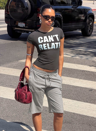 Cant Relate Graphic Top Grey  Blue