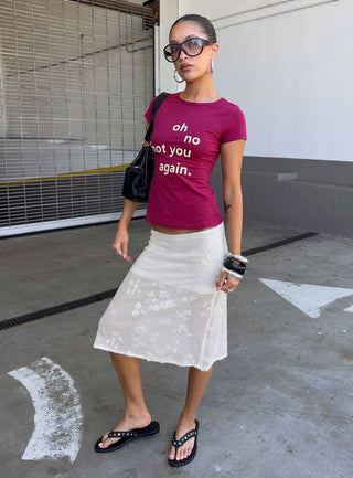Heart Stealer Sheer Sequin Midi Skirt White