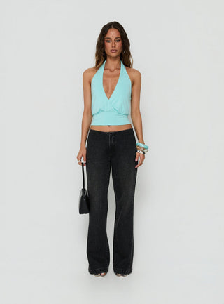 Buenos No Waist Low Rise Straight Leg Jeans Washed Black