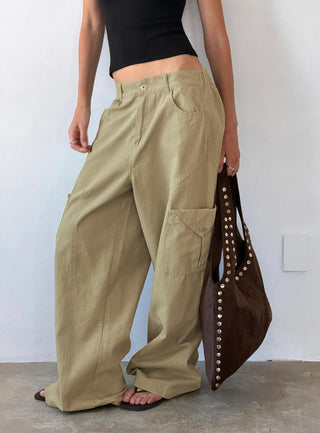 Sylene Pocket Detail Cargo Pants Khaki