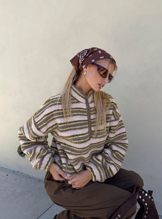 Quinee Polar Fleece Sweatshirt Pink Multi