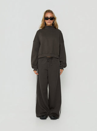 Anyya Funnel Neck Crew Jumper Iron Grey
