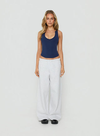 Kennah Wide Leg Sweat Pants Grey Marle