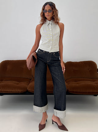 Different Dimensions Sleeveless Collared Top Check